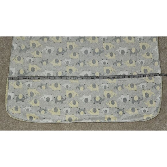 Just Born Gray Yellow White Elephant Fleece Baby Blanket 29x39 - Picture 4 of 7